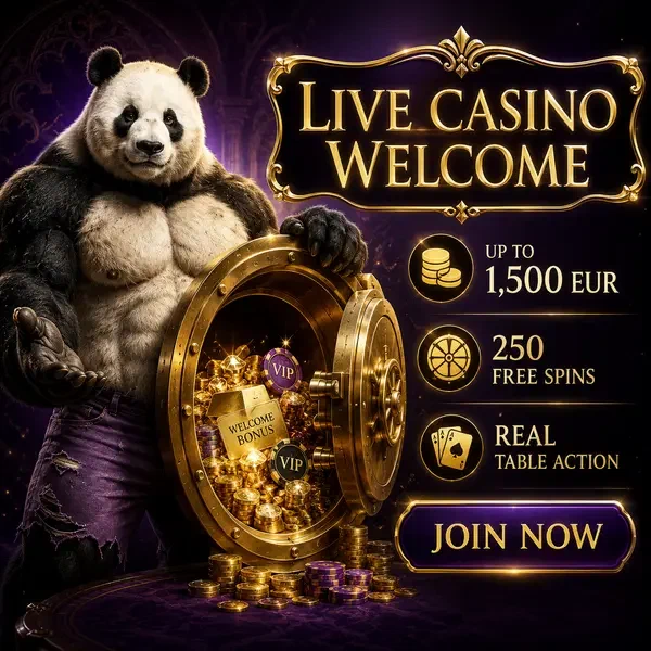 Bruno de Panda presenteert live casino welkomstkluis bij Bruno Casino tafels