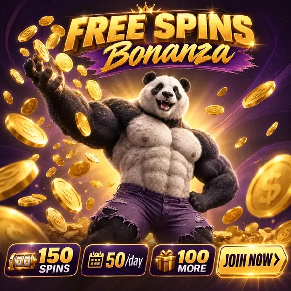 Bruno de Panda gooit gouden gratis spins naar Bruno Casino gokkasten viering
